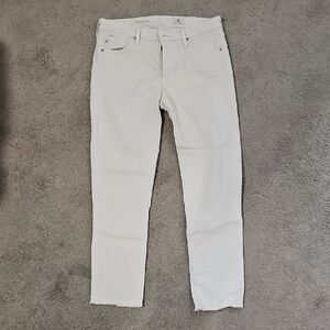 AG Adriano Goldschmied Womens Off-White Slim Jeans Size 27